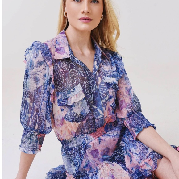 Misa LA Amelie Dress - Namaskar Patchwork, Small - Picture 3 of 4